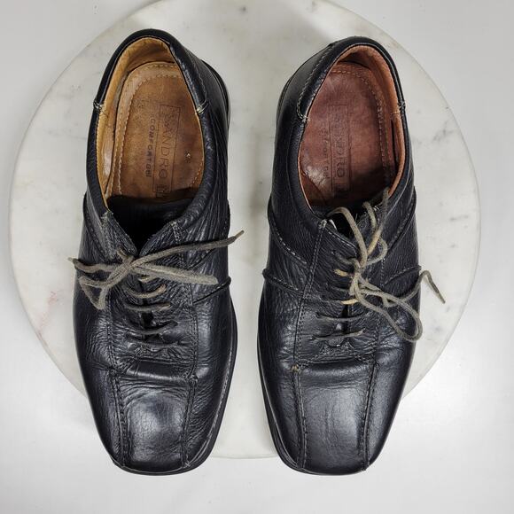 Sandro Moscoloni Brazil Comfort Shoes Mens 9D Black Leather Casual Lace Up - Picture 6 of 16